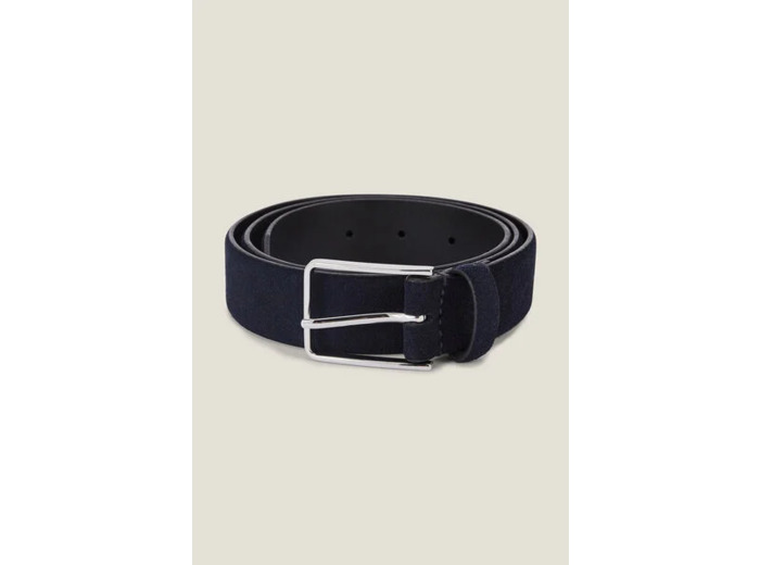 Ceinture en cuir suède - Bleu foncé