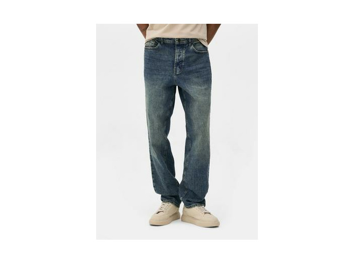 Jean droit à taille mi-haute