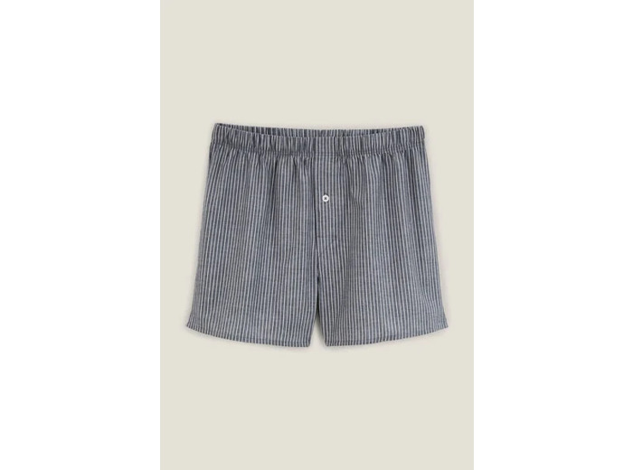Caleçon rayé en coton - Gris moyen