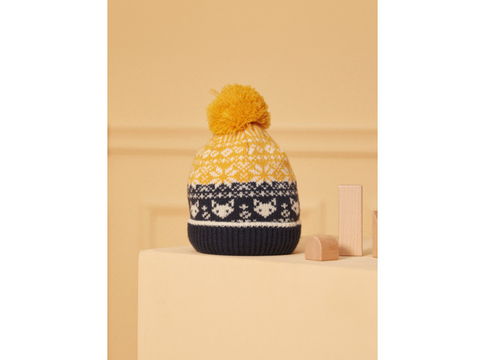 Bonnet jacquard tricolore