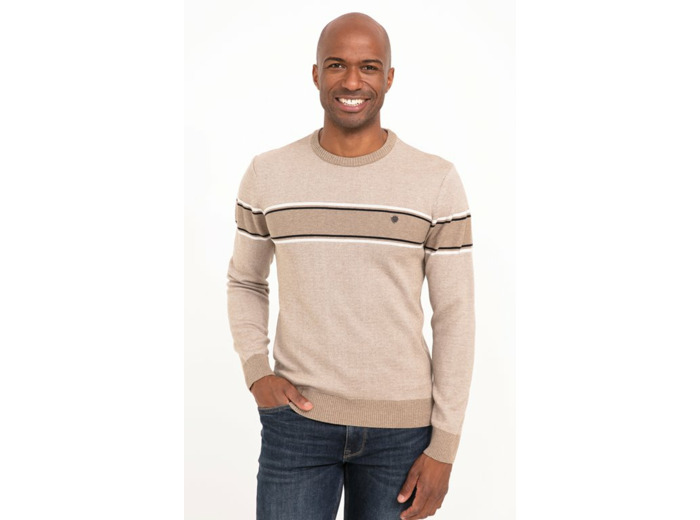 Pull Col Rond Rayé
