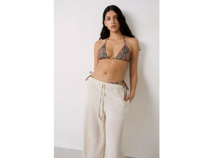 Pantalon large en lin