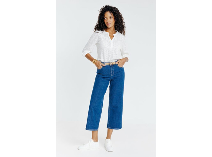 Pantacourt large en denim