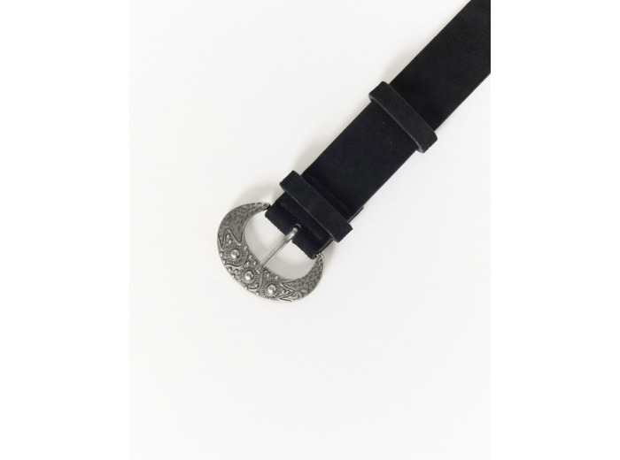 Ceinture moyenne 3-5 cm unie NOIR Femme