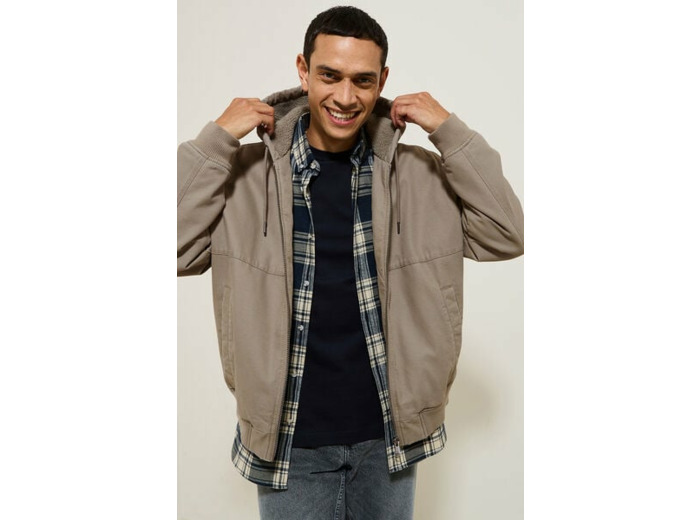 Blouson à capuche en coton - Vert