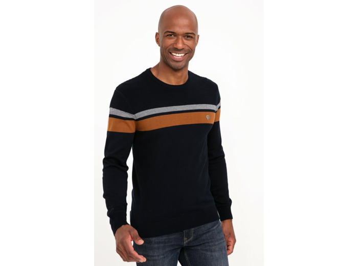 Pull Col Rond Rayure Placée