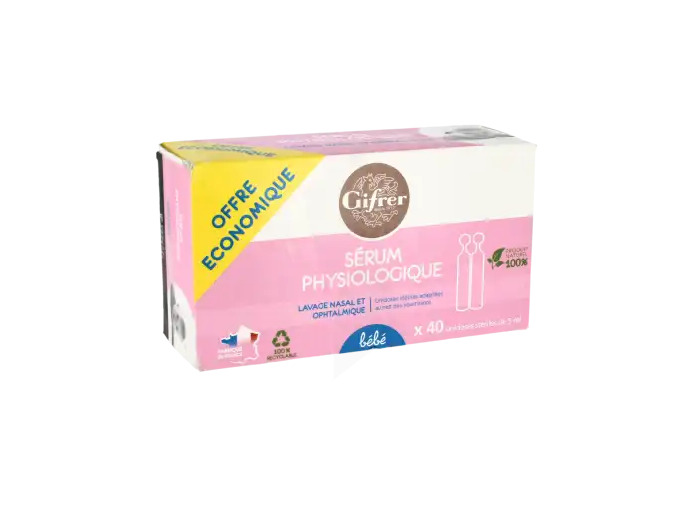 Gifrer Physiologica Sérum Physiologique Bébé Petit Enfant 40 Unidoses/5ml