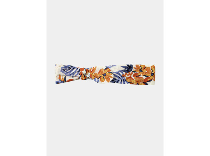 Bandeau blanc à imprimé fleurs et poissons multicolores