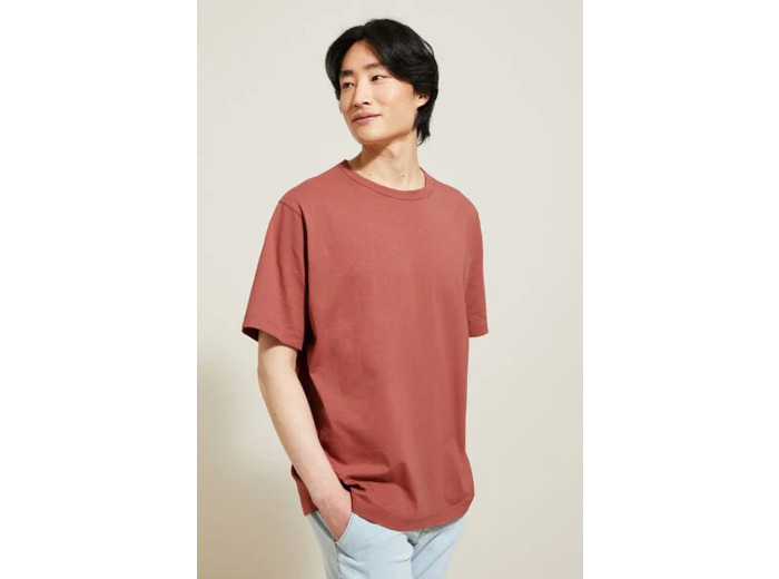 Tee shirt relax en coton - Marron