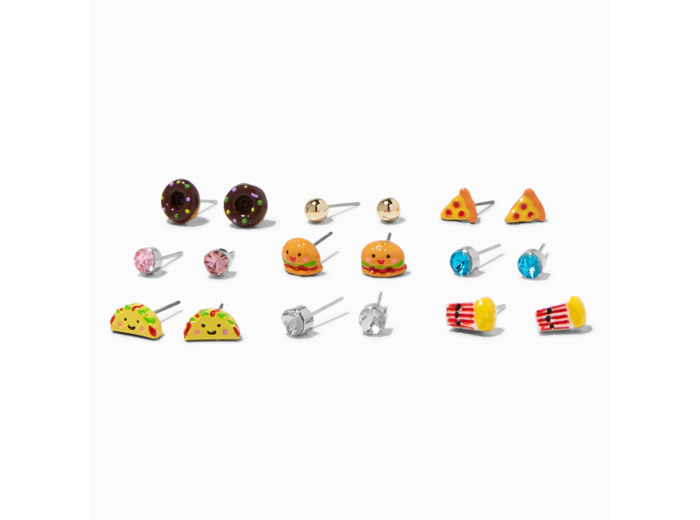 Clous d'oreilles junk food - Lot de 9