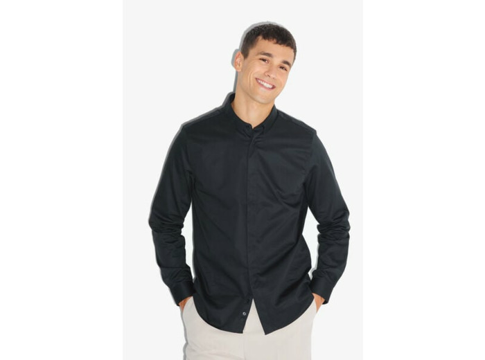 Chemise en coton satiné - Noir