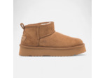 Boots à talon compensé Femme cognac