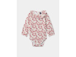 Ensemble body imprimé fleuri et chasuble en jean denim Bébé Fille