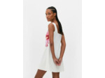 Mini robe à bretelles et motif hibiscus