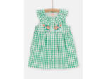 Robe vert menthe à imprimé vichy pour bébé fille