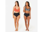 Bas de maillot de bain culotte taille haute natation Femme - Eva noir
