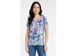 Tee-shirt imprimé col mao et poches