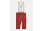 Pantalon havane à bretelles pour bébé garçon