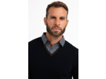 Pull Uni Col V Avec Chemise