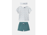 Ensemble tshirt imprimé fleuri, short et bandeau