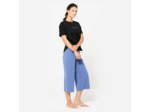 T-shirt manches courtes de yoga femme, noir