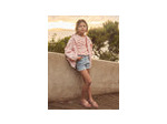 Short en jean pour fille avec broderie florale
