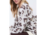Pull épais mi-long à motifs ECRU Femme