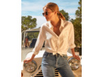 Chemisier manches longues uni BLANC Femme