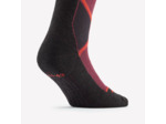 Chaussettes de ski en laine mérinos adulte, 500 bordeau