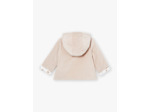 Veste de naissance à capuche beige en velours