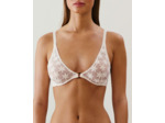Soutien-gorge triangle avec broderies blanc