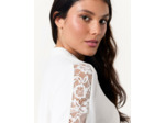 Blouse manches 3/4 unie BLANC Femme