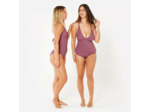 Maillot de bain 1 pièce texturé surf Femme - Bea violet rosewood