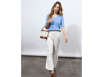 Pantalon long large uni BLANC Femme