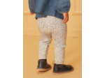Legging écru à imprimé fleuri