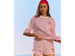 T-shirt marinière en jersey épais avec broderie Hello Kitty