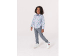 Chemise manches longues bleue imprimée et nœud papillon