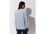 Blouse manches longues unie BLEU CIEL Femme