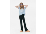 Pantalon évasé côtelé