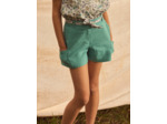 Short coton lin ceinture