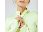 Veste chaude manches longues de running Femme - KIPRUN Run 100 Warm Jaune pastel