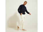 Pull col rond rayé - Bleu moyen