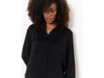 Chemisier manches longues uni NOIR Femme
