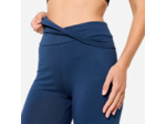 Legging de yoga doux taille haute femme, bleu marine