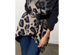 Cape imprimé léopard MARINE Femme