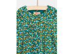 Robe bleu pétrole à imprimé fleuri pour bébé fille
