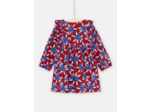Robe rouge et bleu à imprimé fleuri bébé fille