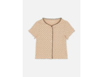 T-shirt boutonné à ourlet ondulé