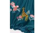 Robe turquoise foncé en velours pour bébé fille