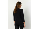 T-Shirt manches 3/4 uni décoré NOIR Femme